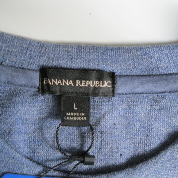 Banana Republic Men’s Waffle Crew neck pull over Sweater blue  Large (0606) - Picture 10 of 15